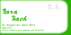 nora wach business card